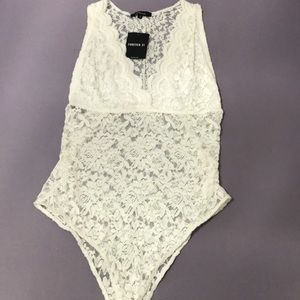 White lace bodysuit NWT